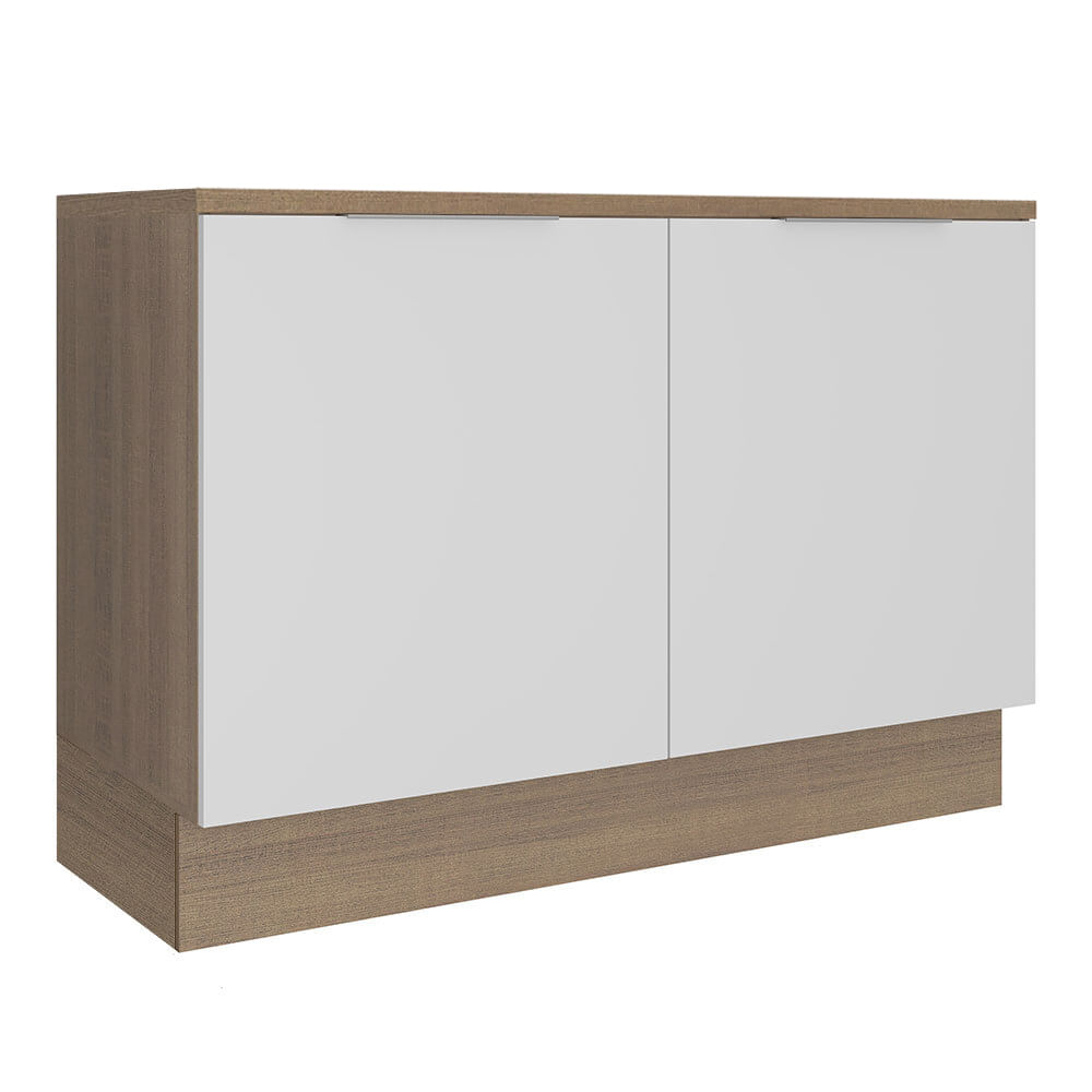 Image of Balcão Gabinete de Pia Madesa Stella 120 x 60 cm 2 Portas (Com Tampo) Rustic/Branco